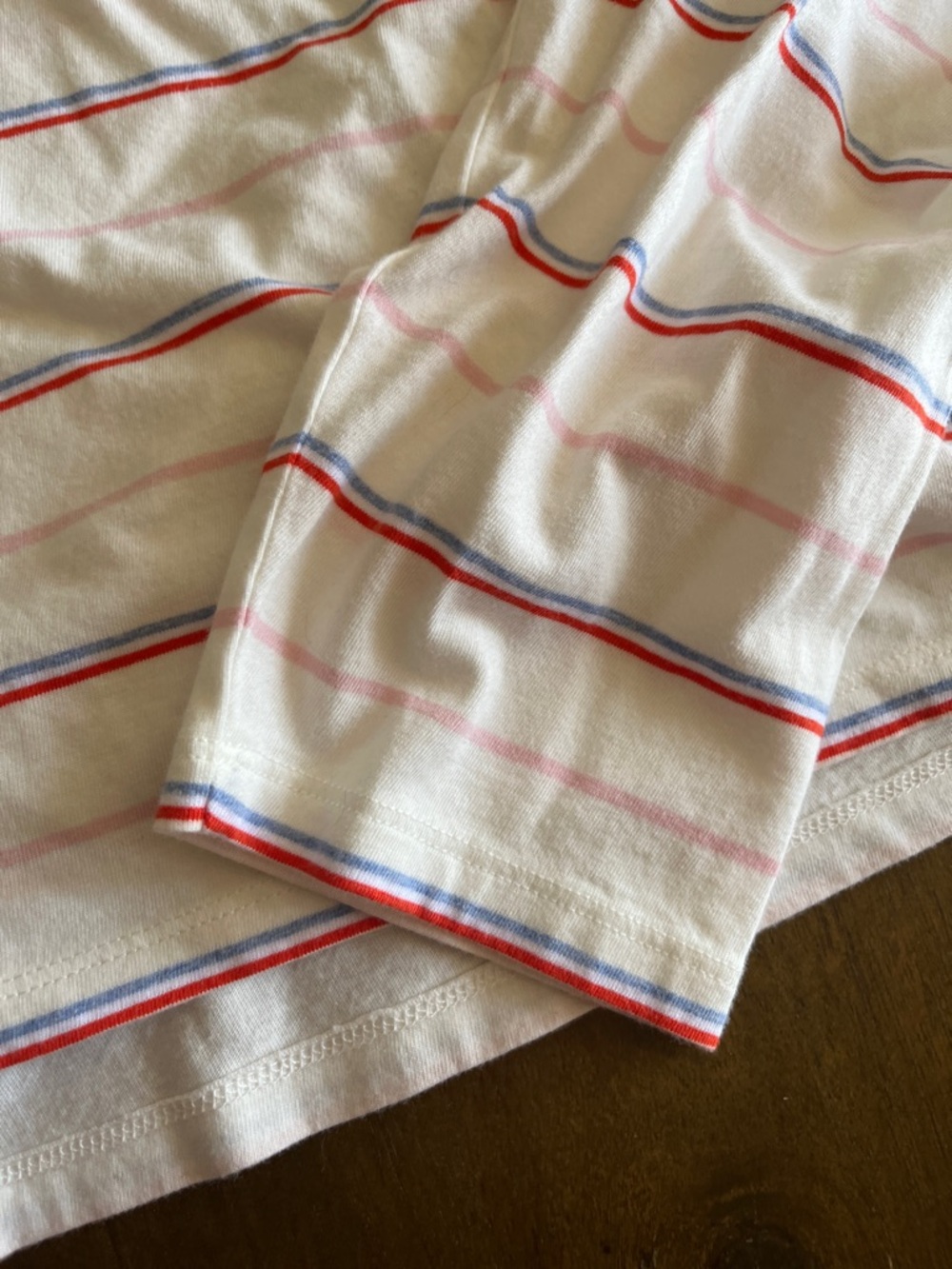 KULE White Long-Sleeve Polo with Red and Navy Stripes crop small Lexie - Picture 4 of 5